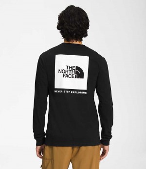 The North Face Long Sleeve Box NSE Μπλουζακι ανδρικα μαυρα | ATHENS HZQDNBW