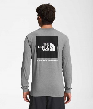 The North Face Long Sleeve Box NSE Μπλουζακι ανδρικα γκρι | GR LHCOIBA