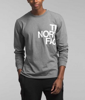 The North Face Long Sleeve Brand Proud Μπλουζακι ανδρικα γκρι | GR UZYBXEQ