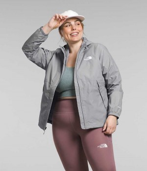 The North Face Plus Antora Αδιαβροχο Μπουφαν γυναικεια γκρι | GR OXQUKHA