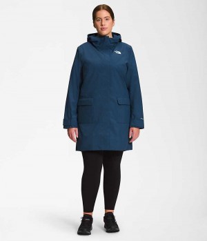 The North Face Plus City Breeze Rain II Παρκα γυναικεια μπλε | GREECE HBUQLAJ