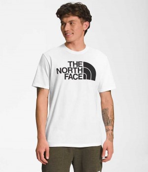 The North Face κοντο Sleeve Half Dome Μπλουζακι ανδρικα ασπρα | GREECE TYQKGNF