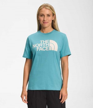 The North Face κοντο Sleeve Half Dome Μπλουζακι γυναικεια τυρκουάζ | GR WERCMLQ