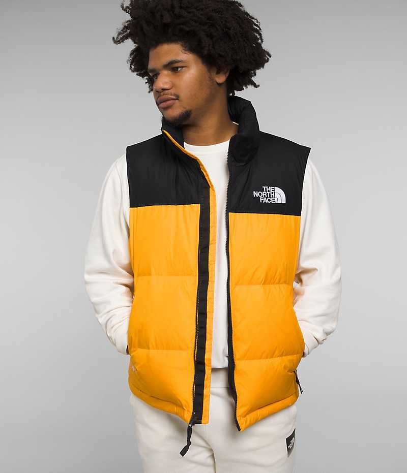 The North Face 1996 Retro Nuptse Γιλεκο ανδρικα χρυσο χρωμα μαυρα | ATHENS QPYWAKB