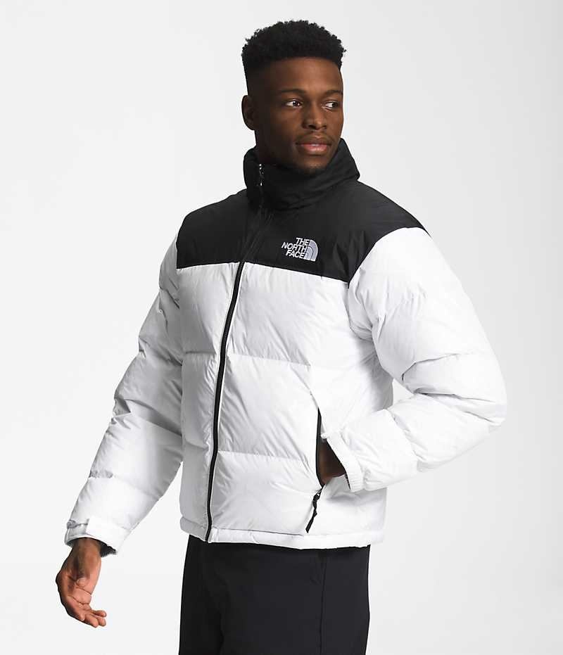 The North Face 1996 Retro Nuptse Μπουφαν Πουπουλενια ανδρικα ασπρα μαυρα | GR JWTNLUB