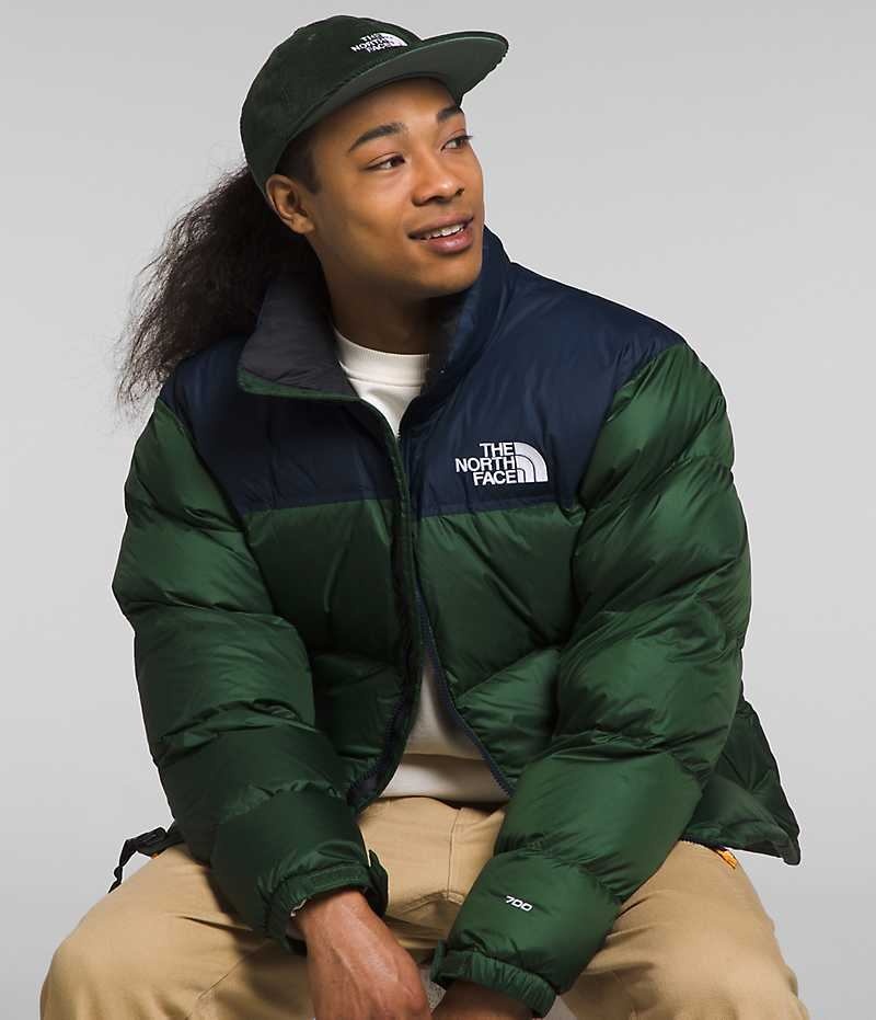 The North Face 1996 Retro Nuptse Μπουφαν Πουπουλενια ανδρικα πρασινο σκουρο μπλε | ATHENS CQPFVUM