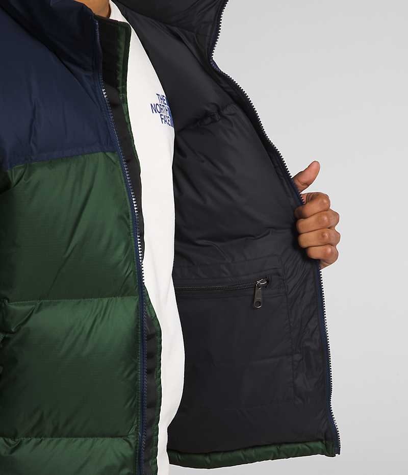 The North Face 1996 Retro Nuptse Μπουφαν Πουπουλενια ανδρικα πρασινο σκουρο μπλε | ATHENS CQPFVUM