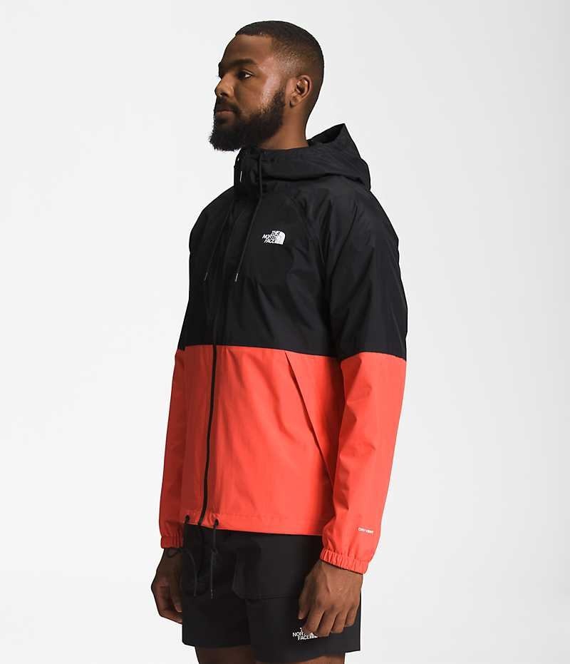 The North Face Antora Hoodie Αδιαβροχο Μπουφαν ανδρικα μαυρα πορτοκαλι | ATHENS MVRWNAF