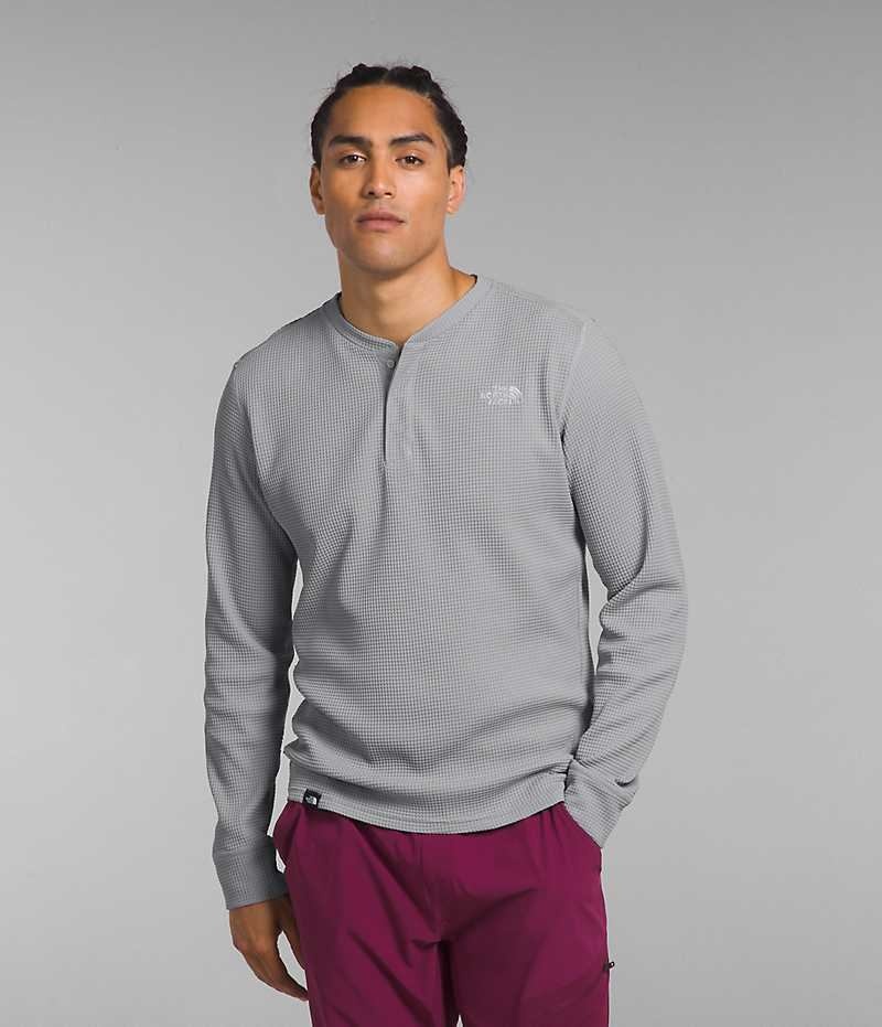 The North Face Canyon Fog Thermal Long Sleeve Henley Μπλουζακι ανδρικα γκρι | GR WRMQPBC