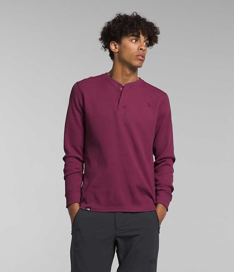 The North Face Canyon Fog Thermal Long Sleeve Henley Μπλουζακι ανδρικα φουξια | ATHENS HVCDETB