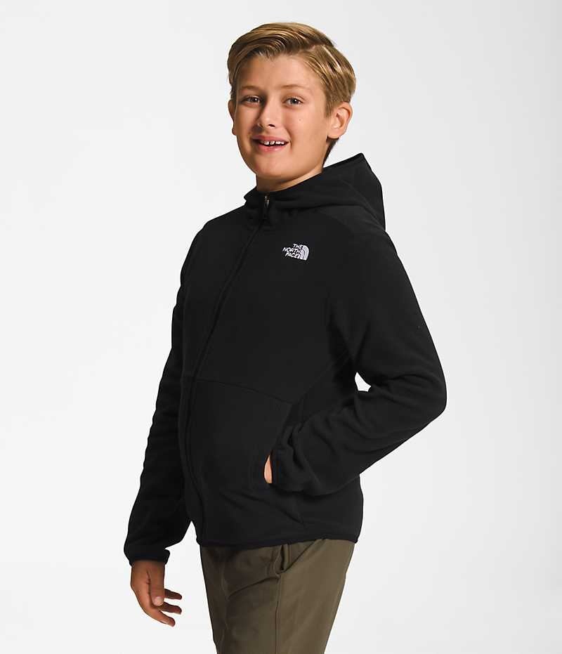 The North Face Glacier Full-Zip Κουκουλοφόρος Μπουφάν Fleece για αγορια μαυρα | ATHENS JDFYKRC