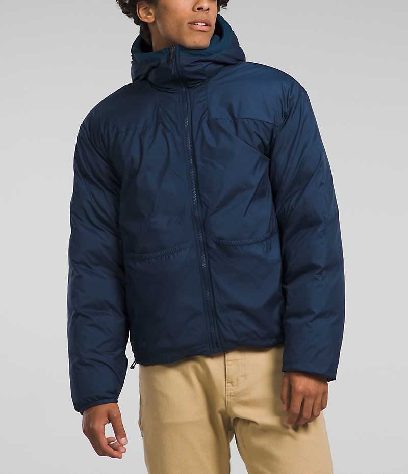 The North Face Lhotse Reversible Hoodie Μπουφαν Πουπουλενια ανδρικα σκουρο μπλε | ATHENS NAYHXPK