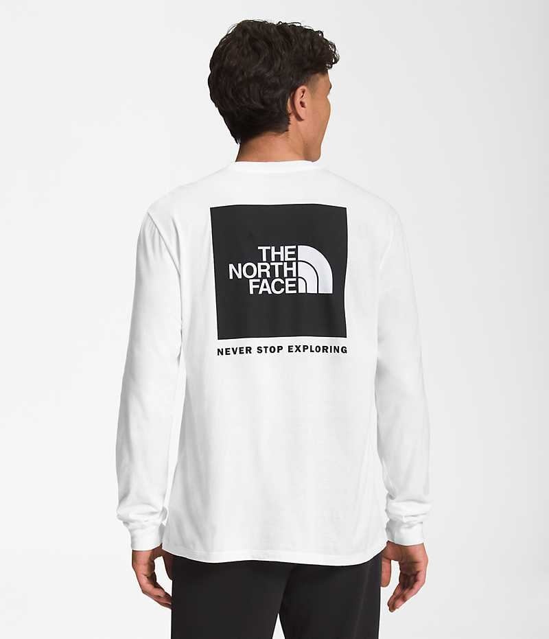 The North Face Long Sleeve Box NSE Μπλουζακι ανδρικα ασπρα | GREECE THUPGSC