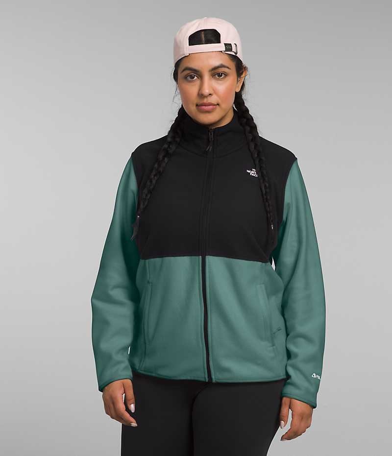 The North Face Plus Alpine Polartec® 100 Μπουφάν Fleece γυναικεια μαυρα πρασινο | GREECE MYIREPU