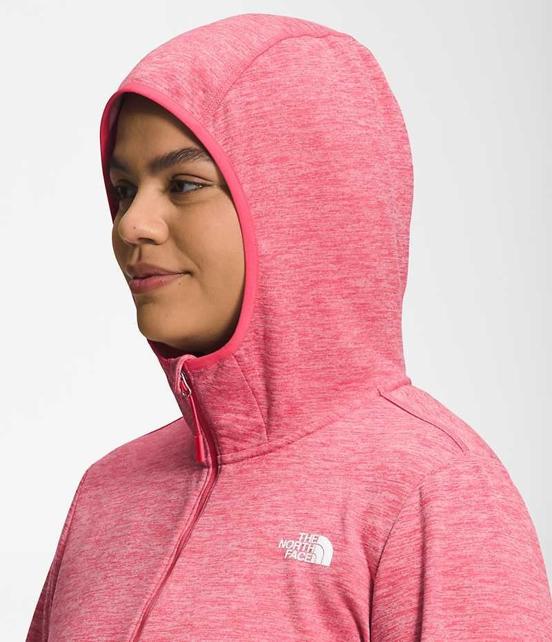 The North Face Plus Canyonlands Hoodie Μπουφάν Fleece γυναικεια ροζ | GREECE OASYQGT