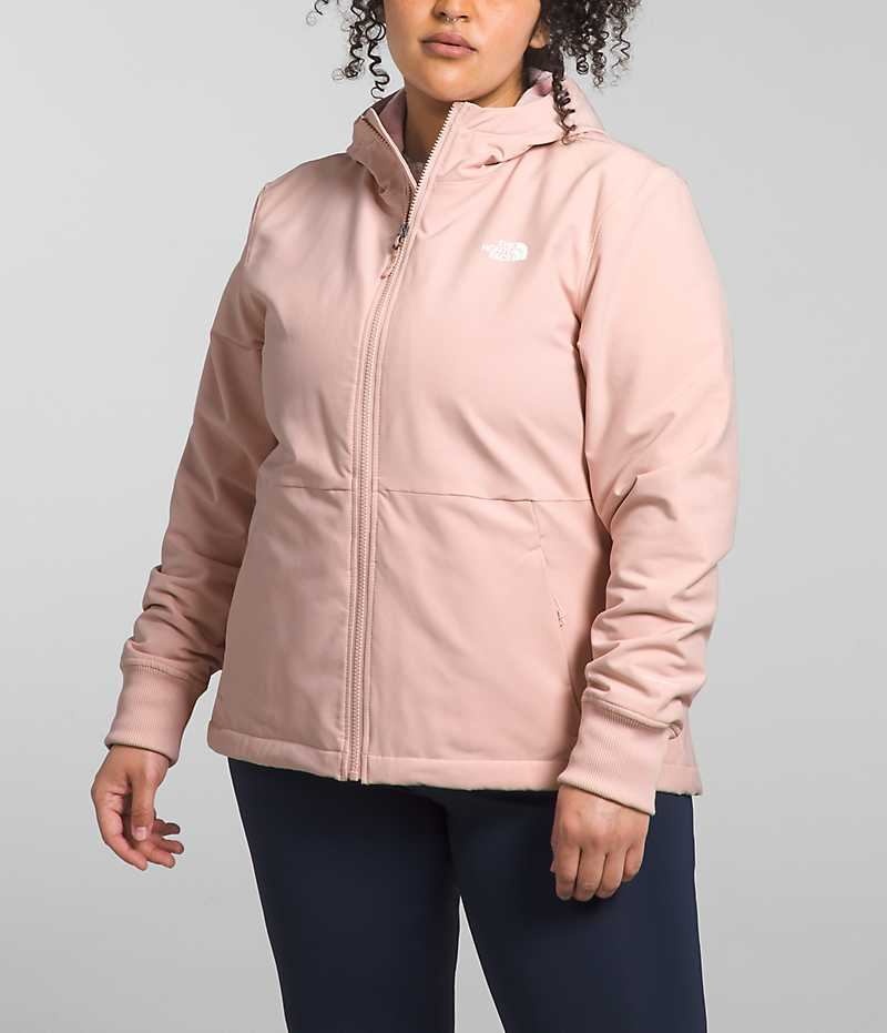 The North Face Plus Shelbe Raschel Hoodie Softshell μπουφαν γυναικεια ροζ | GREECE FWHLMRZ