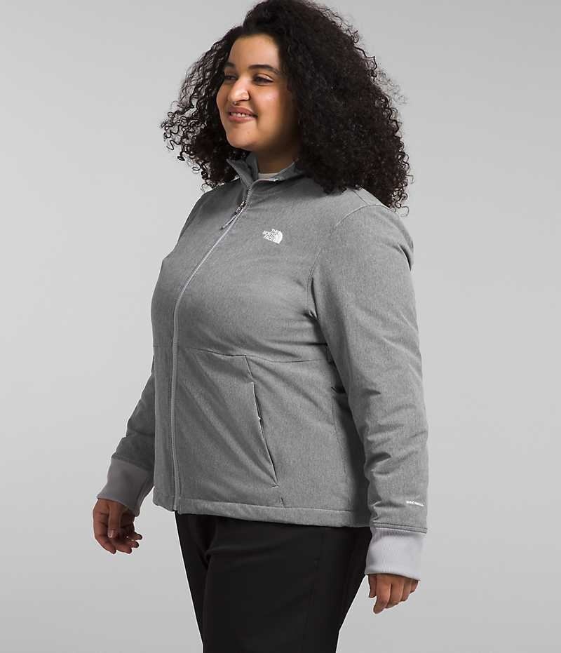 The North Face Plus Shelbe Raschel Hoodie Softshell μπουφαν γυναικεια γκρι | GR FINQZBS