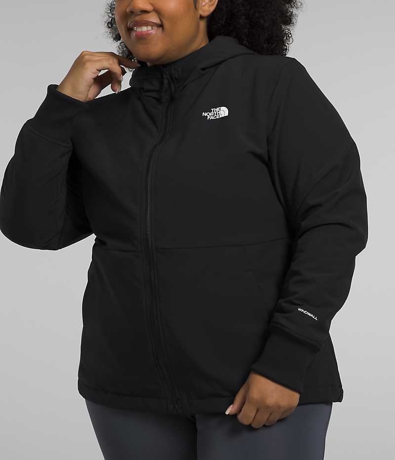 The North Face Plus Shelbe Raschel Hoodie Softshell μπουφαν γυναικεια μαυρα | ATHENS QMCTDKN