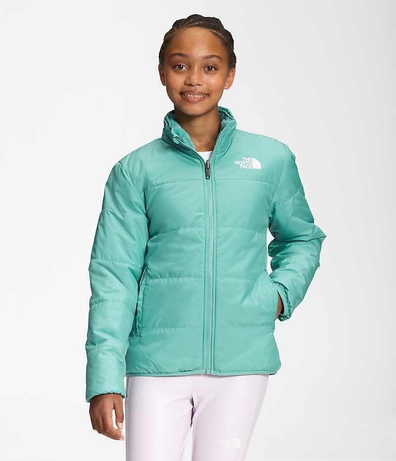 The North Face Reversible Mossbud Μπουφάν Fleece για κοριτσια τυρκουάζ | GREECE YJKELZB