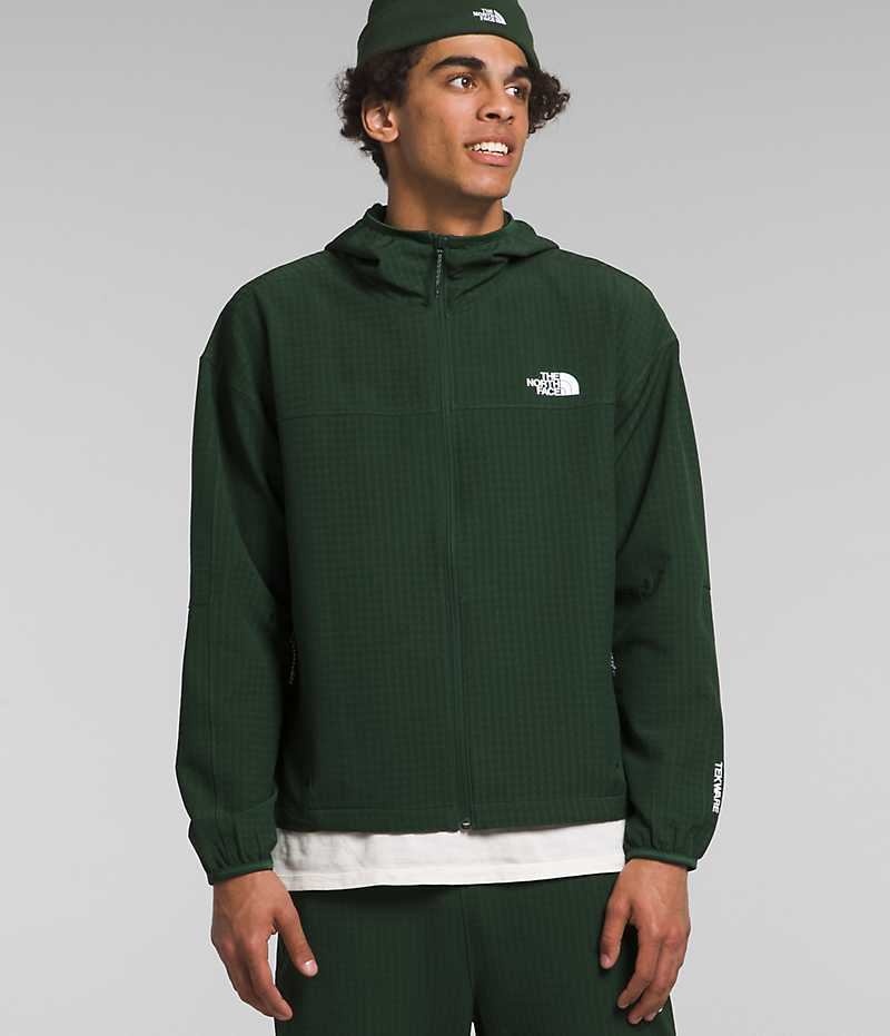 The North Face Tekware™ Grid Hoodie Μπουφάν Fleece ανδρικα πρασινο | GR UMXYRGW