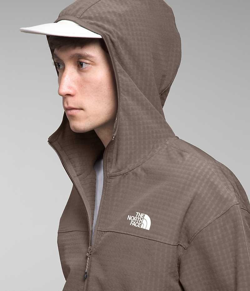 The North Face Tekware™ Grid Hoodie Μπουφάν Fleece ανδρικα καφε | ATHENS LWBOUSR