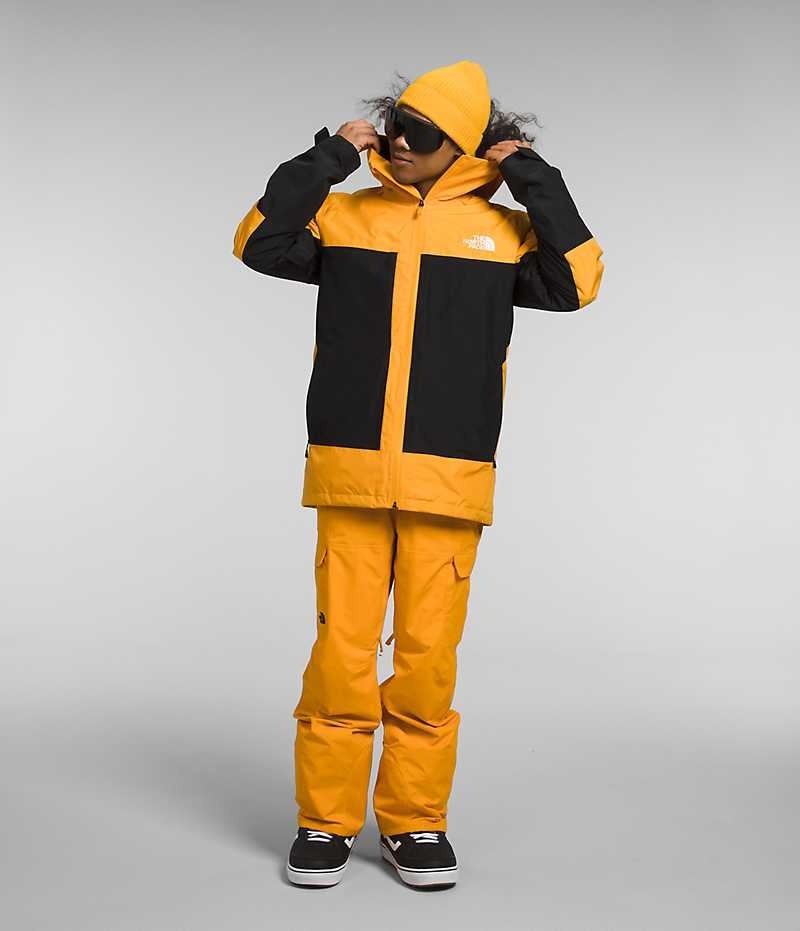 The North Face ThermoBall™ Eco Snow Triclimate® μπουφάν με κουκούλα ανδρικα χρυσο χρωμα μαυρα | ATHENS RBAFZCO