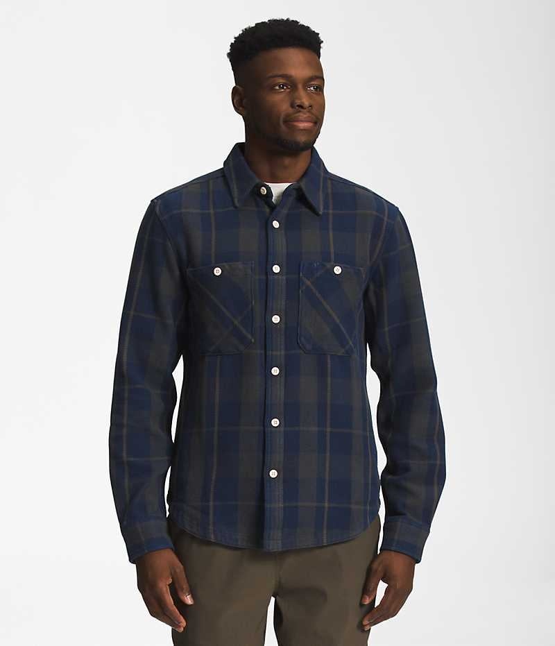 The North Face Valley Twill Flannel Πουκαμισο ανδρικα σκουρο μπλε | ATHENS LZDUNES