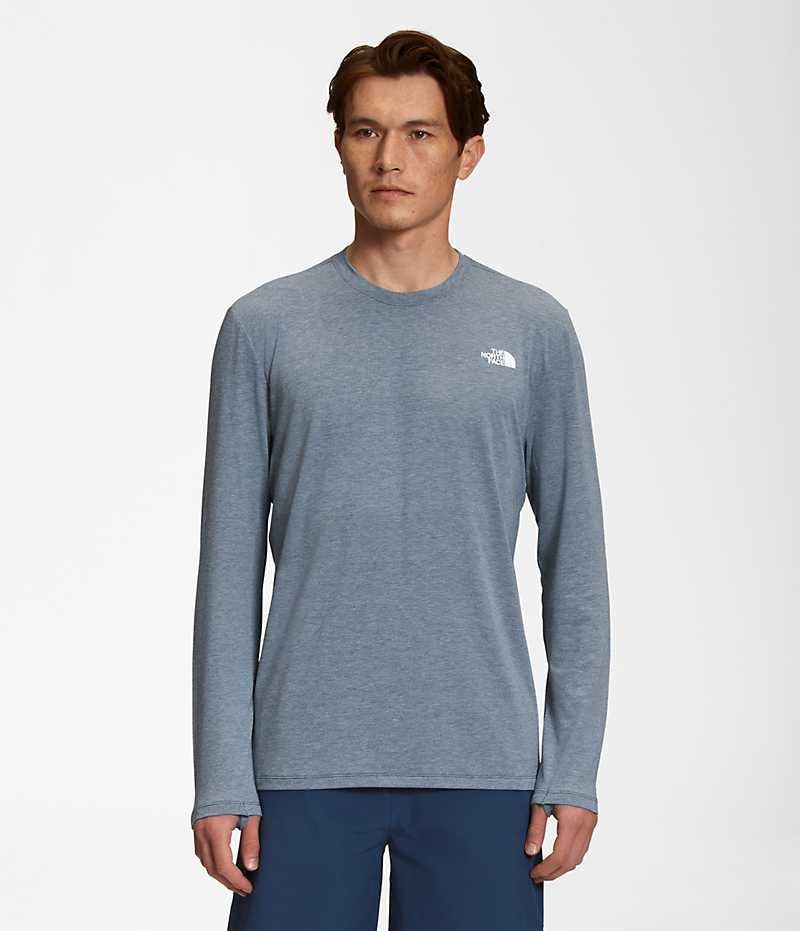 The North Face Wander Long Sleeve Μπλουζακι ανδρικα μπλε | GREECE VHESJAG