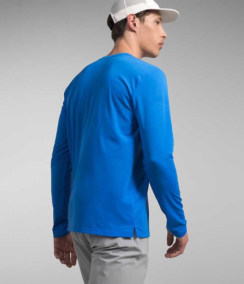 The North Face Wander Long Sleeve Μπλουζακι ανδρικα μπλε | GREECE ASZRWQF