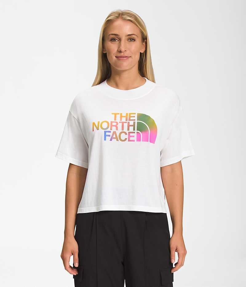 The North Face κοντο Sleeve Half Dome Crop Μπλουζακι γυναικεια ασπρα | GR QOPJLNT